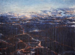 „Awakening Barcelona“ – 21. Jahrhundert, Zeitgenössisch, Landschaft, Aquarell auf Papier
