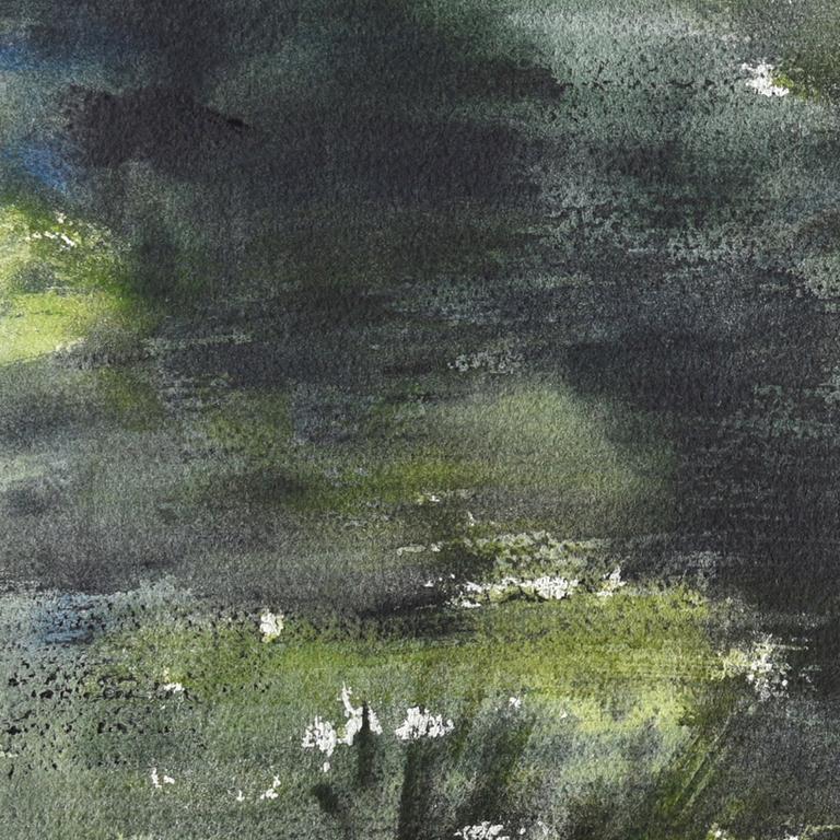 Irish Study VII - 21st Century, Contemporary, Landscape, Watercolor on Paper - Gray Landscape Painting by Ekaterina Smirnova