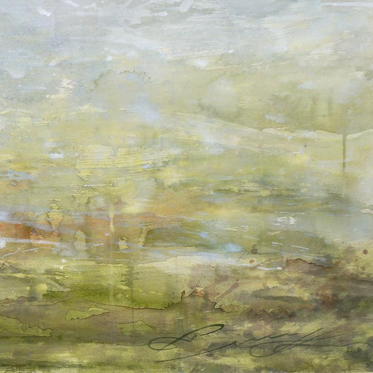 Visiting Friends - 21st Century, Contemporary, Landscape, Watercolor on Paper - Gray Landscape Painting by Ekaterina Smirnova