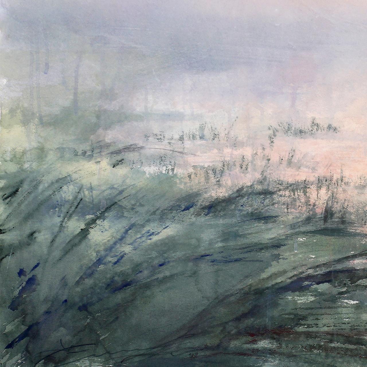 6:05 am - 21e siècle, contemporain, paysage, aquarelle sur papier - Art de Ekaterina Smirnova