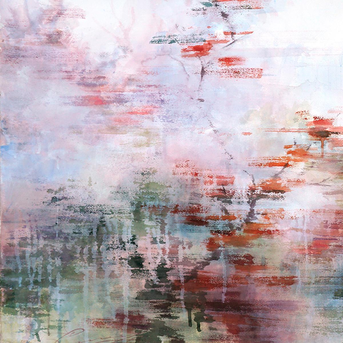 Autumn Lake - 21st Century, Contemporary, Landscape, Watercolor on Paper - Painting by Ekaterina Smirnova