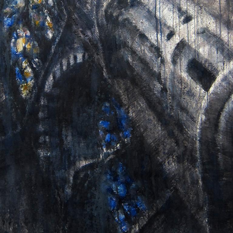 Sagrada Familia - 21e siècle, contemporain, architecture, aquarelle sur papier - Noir Landscape Art par Ekaterina Smirnova
