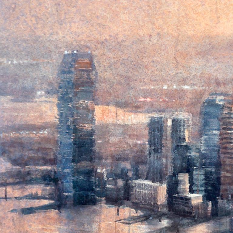 NY und NJ – 21. Jahrhundert, Zeitgenössisch, Landschaft, Aquarell auf Papier (Braun), Landscape Art, von Ekaterina Smirnova
