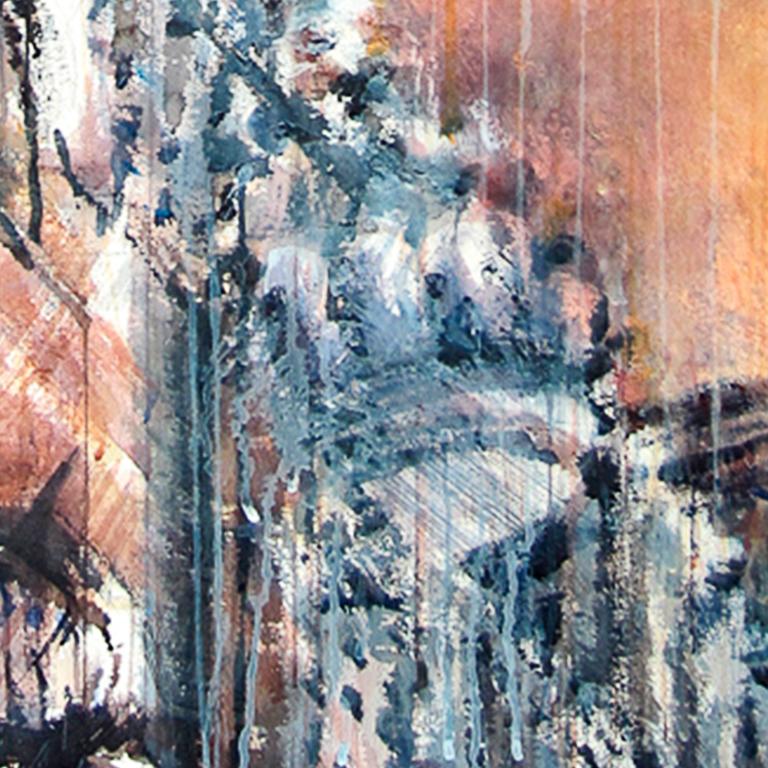 Diagonal II - XXI secolo, Contemporaneo, Architettura, Acquerello su carta - Landscape Art Grigio di Ekaterina Smirnova