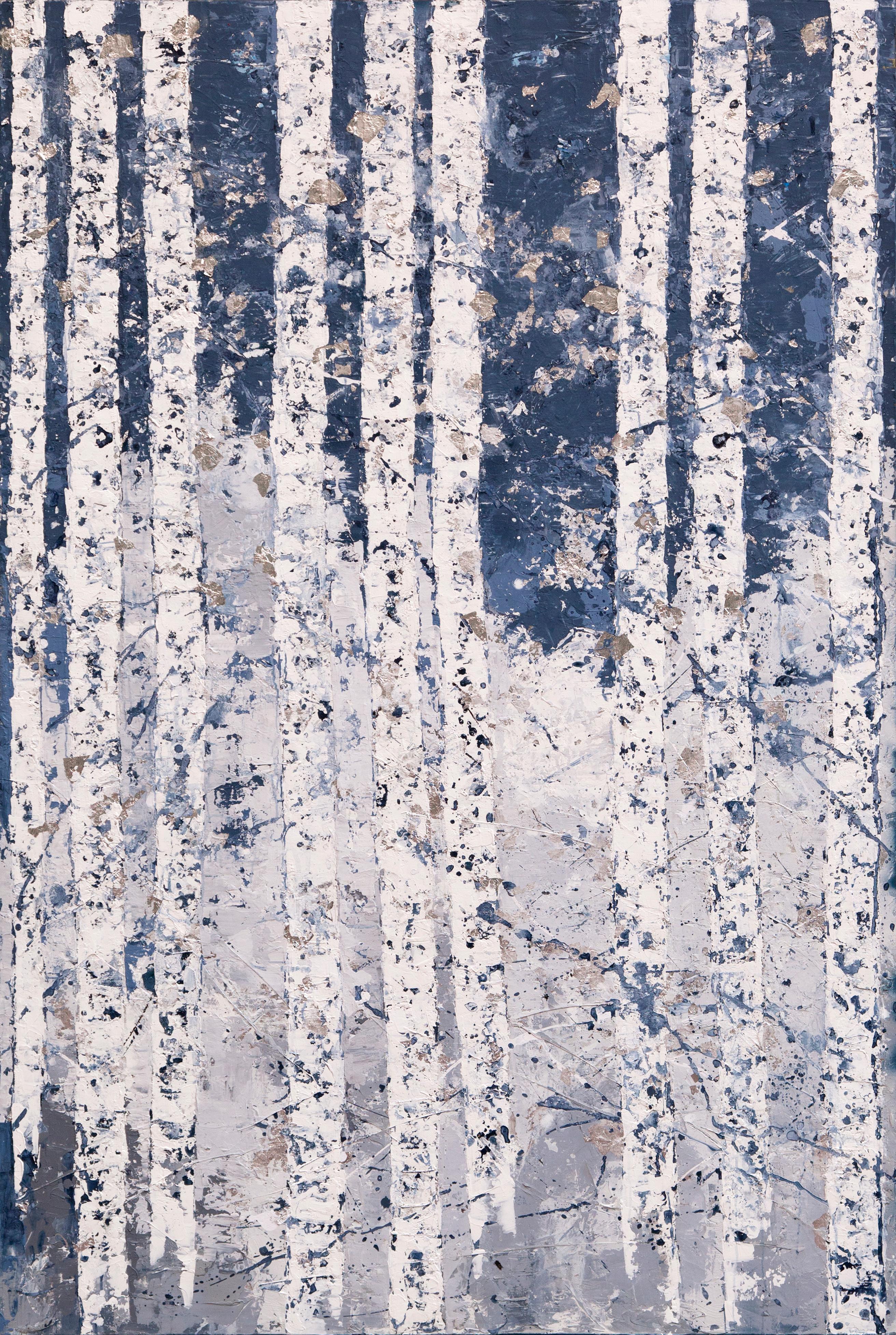 Winter Stillness VIII - 21st Cent, Contemporary, Abstract Painting, Mixed Media  - Mixed Media Art by Chelsea Davine