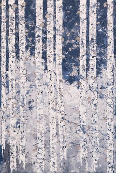 Winter Stillness VIII - 21st Cent, Contemporary, Abstract Painting, Mixed Media 