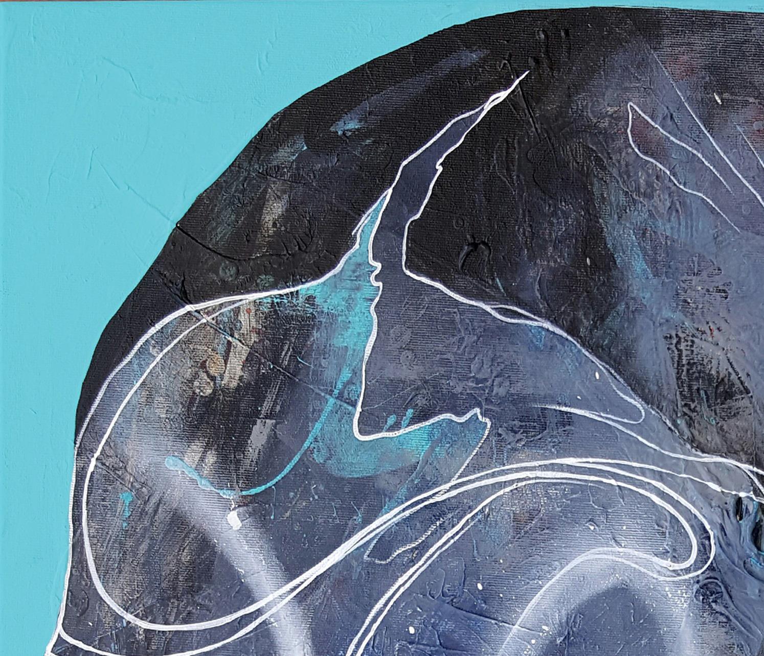 More Than Meets The Eye - 21° secolo, Pittura contemporanea, Ritratto moderno - Portrait Painting Grigio di Danny O'Connor