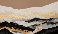 Roof of the World - 21st Century, Contemporary, Abstract Oil Painting, Gold Leaf