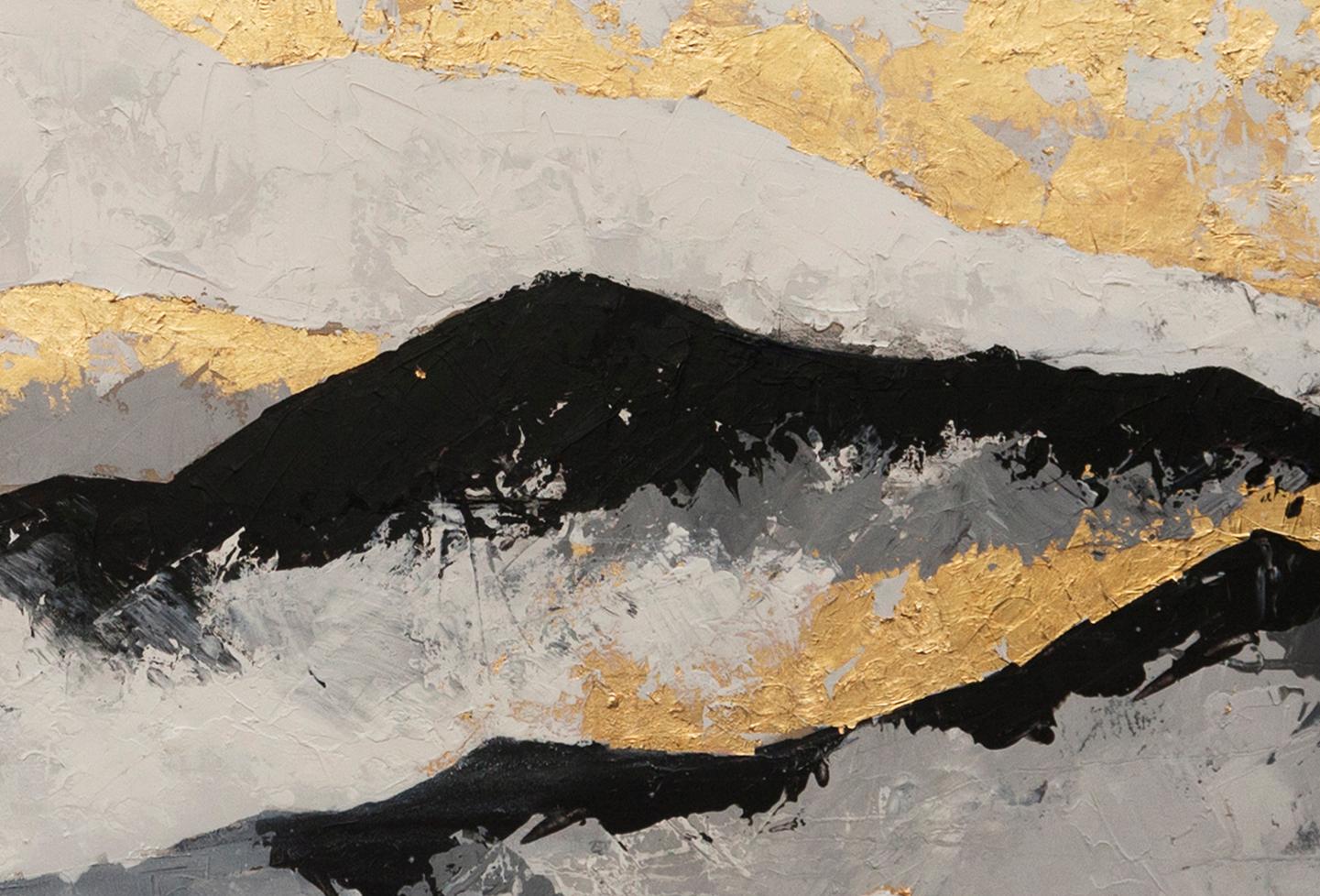 Oil and gold leaf on canvas

For centuries, artisans and artists have turned to gold leaf as a way to make their creations shimmer and shine. Also many contemporary artists continue to use gold leaf in their work, and so does Chelsea Davine, as you