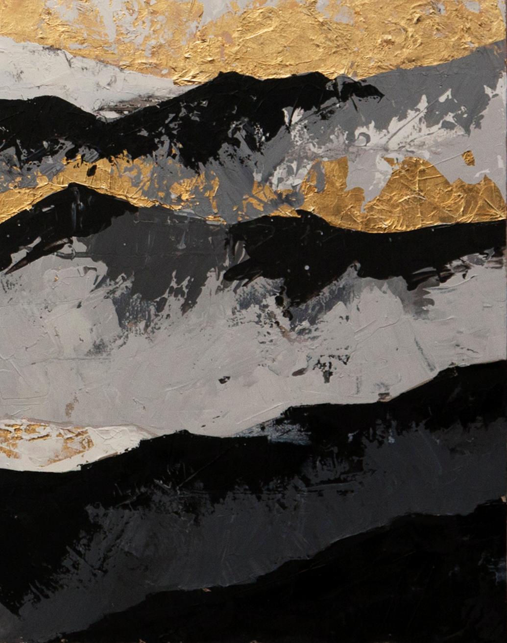 Roof of the World - 21st Century, Contemporary, Abstract Oil Painting, Gold Leaf 2