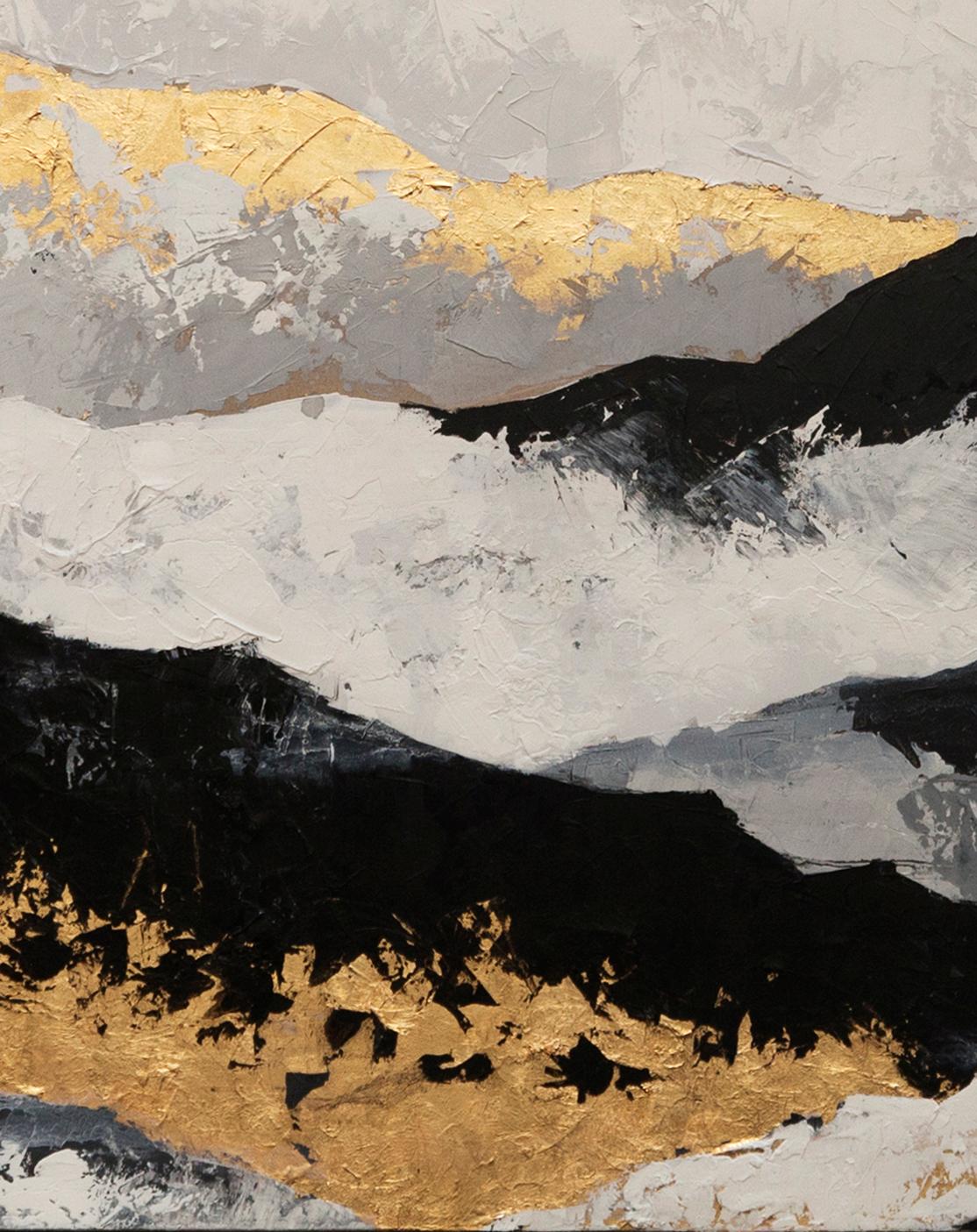 Roof of the World - 21st Century, Contemporary, Abstract Oil Painting, Gold Leaf 3