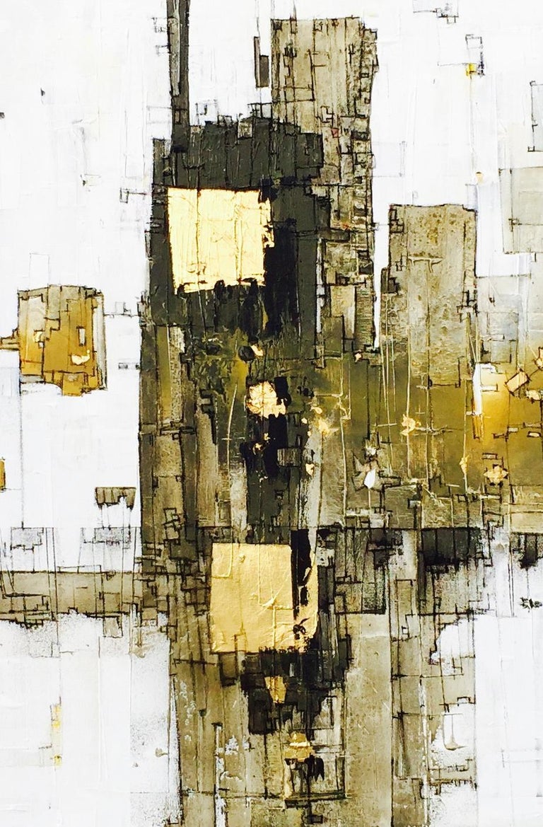 Moment of Harmony - 21st Century, Contemporary, Abstract Painting, Gold Leaf For Sale 1