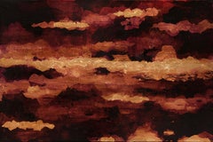 Chiaroscuro Sky - 21st Century, Contemporary, Abstract Painting, Gold Leaf