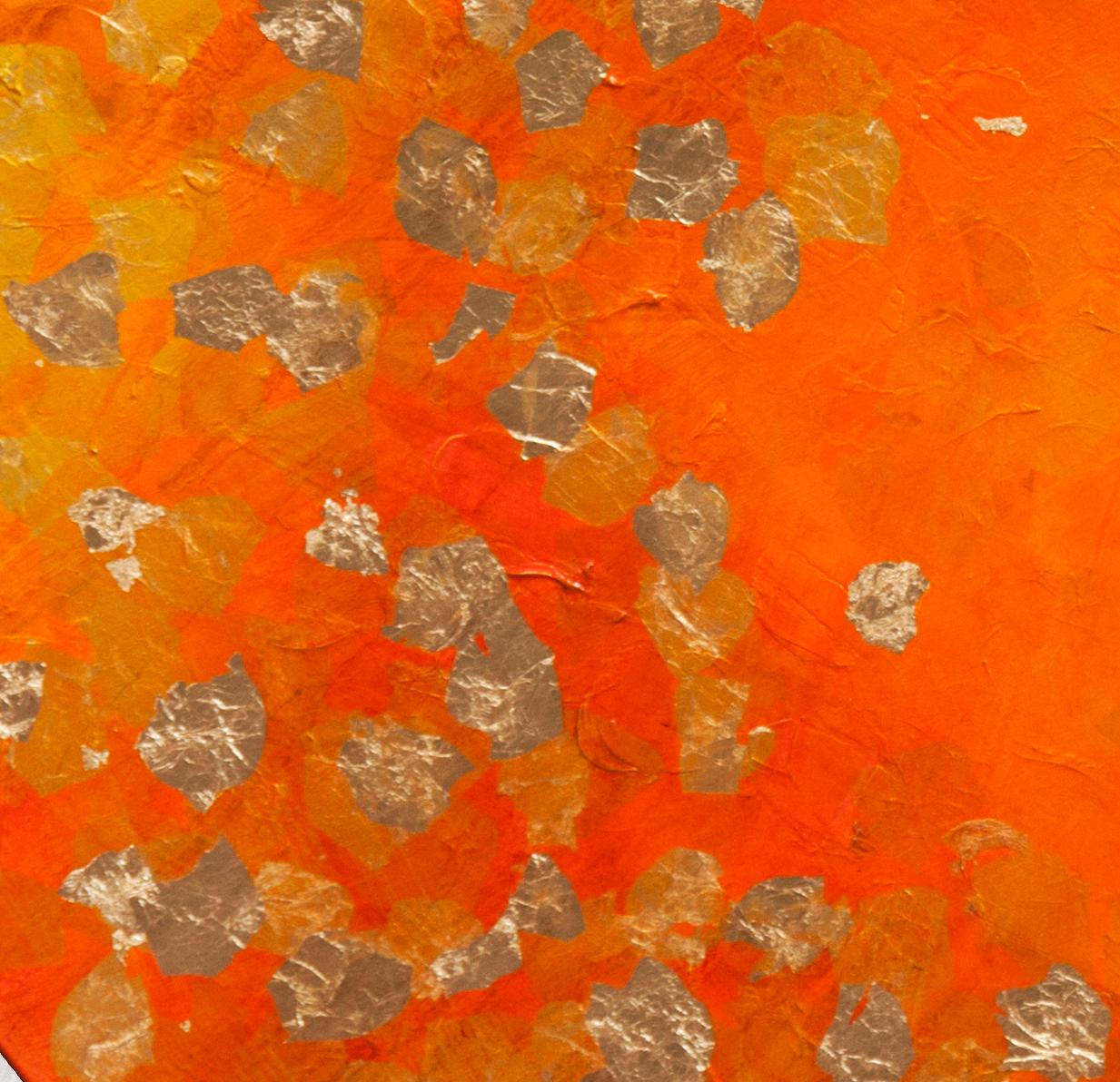 Spring Leaves - 21st Century, Contemporary, Abstract Painting, Gold Leaf 1