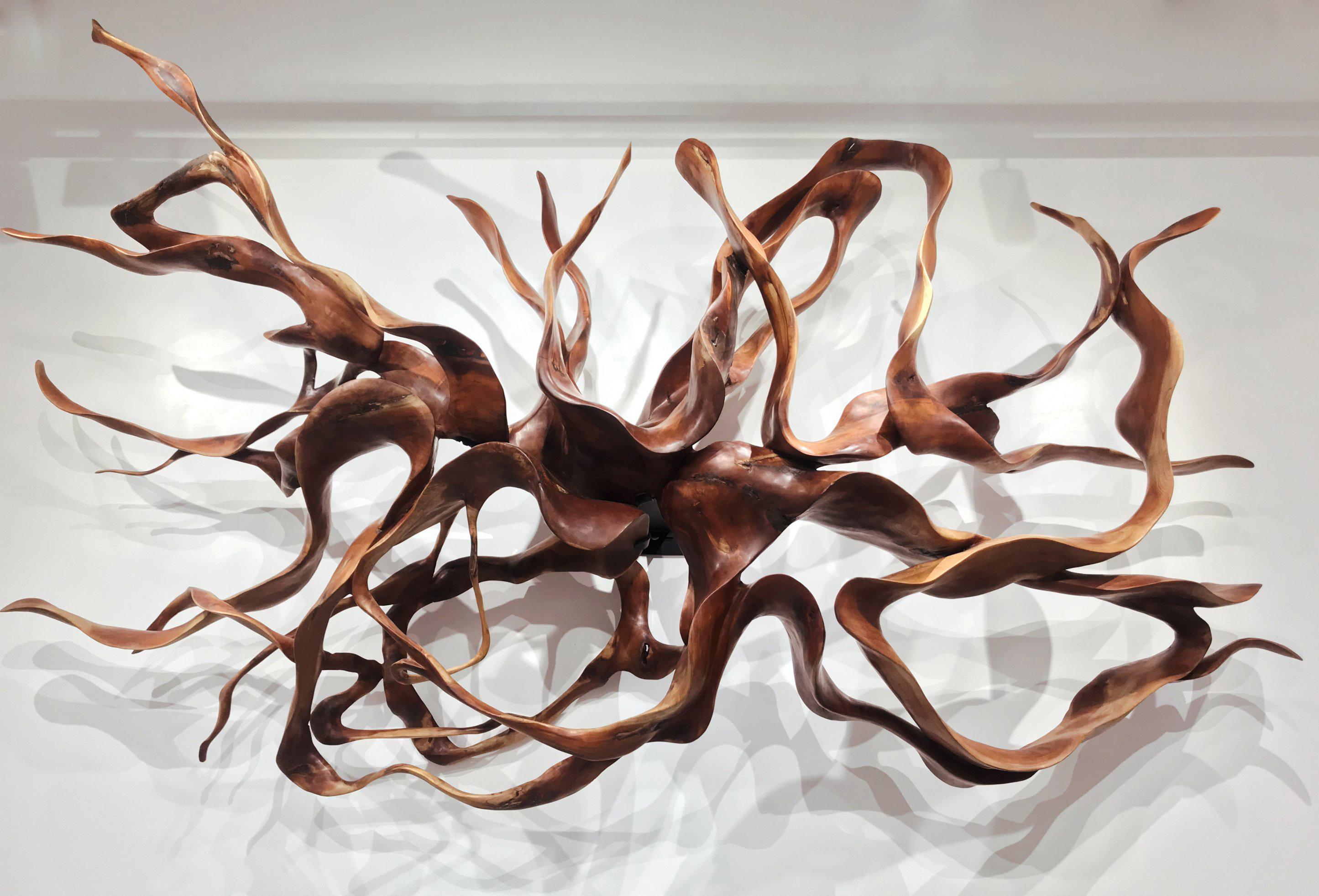 Mahogany wood sculpture, made out of roots.