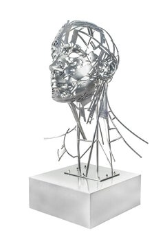 Pax - 21e siècle, Contemporain, Sculpture figurative, Acier, Portrait
