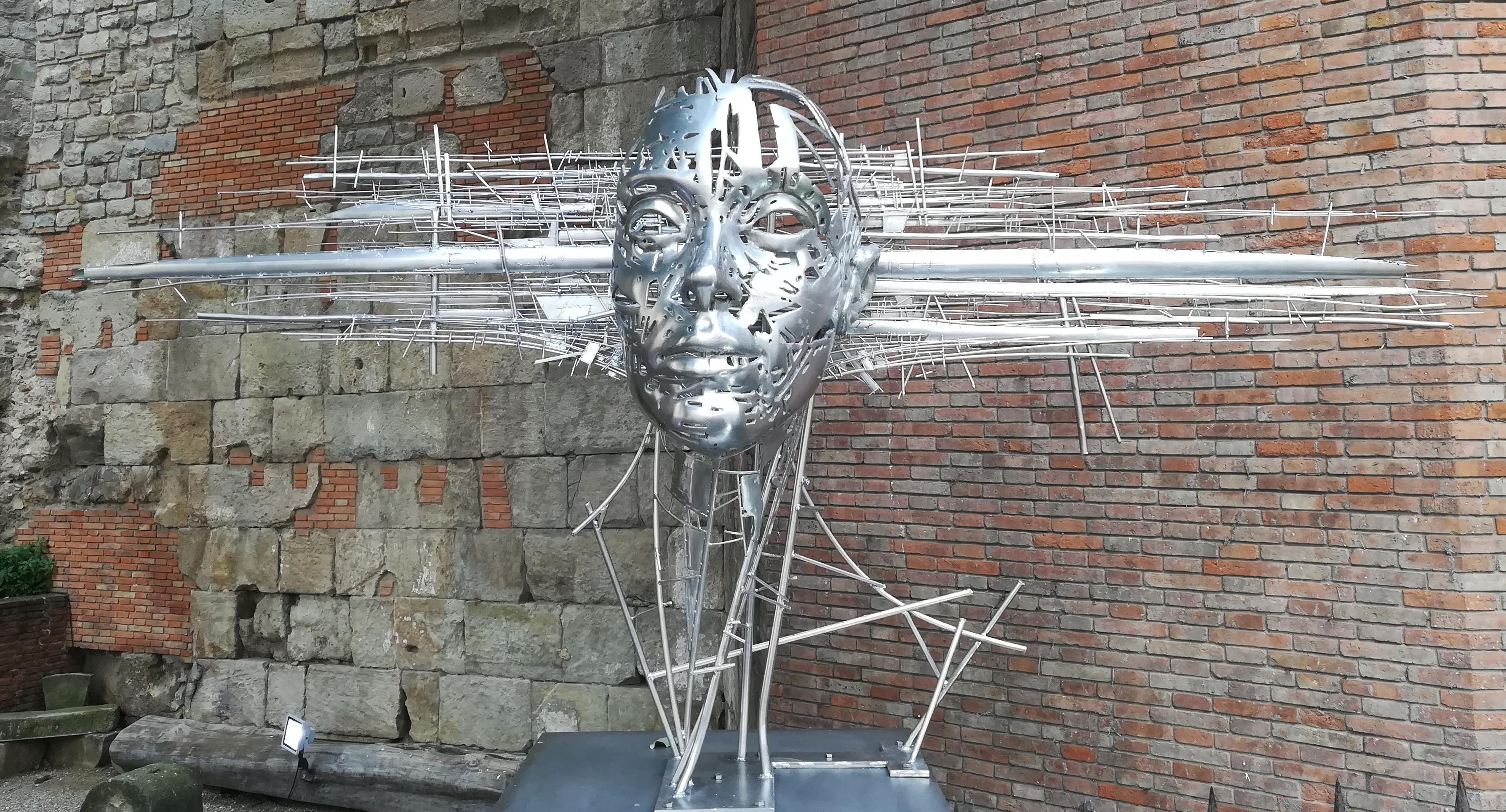 Horizon Kopf – 21. Jahrhundert, Zeitgenössisch, figurative Skulptur, Stahl, Porträt