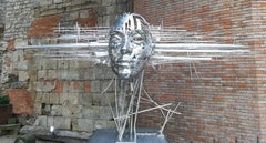 Horizon Head - 21st Century, Contemporary, Figurative Sculpture, Steel, Portrait