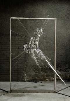 Tribute To Lita Cabellut - 21st Cent, Contemporary, Figurative Sculpture, Steel