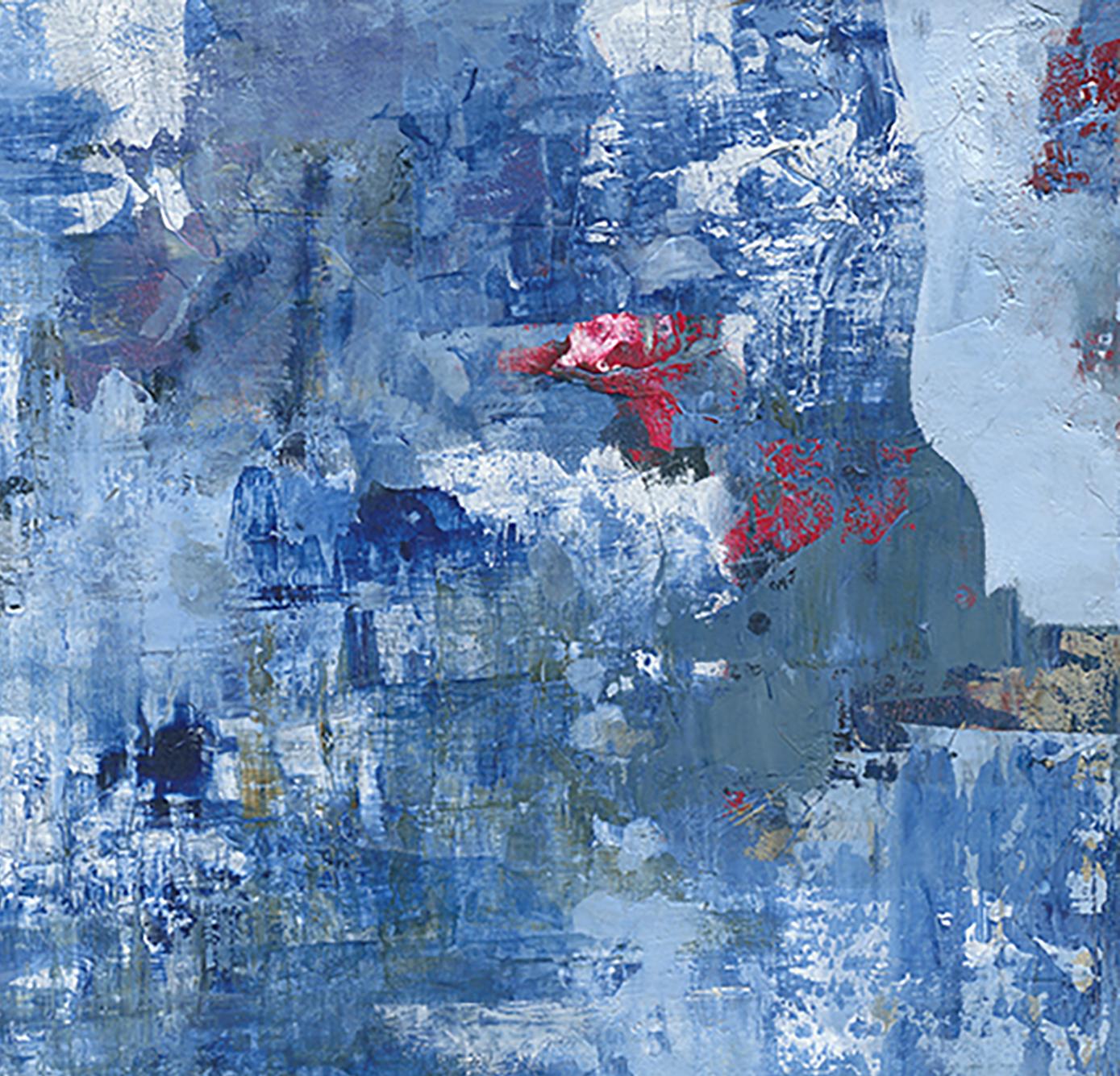 Liquid - 21st Century, Contemporary, Figurative-Abstract Portrait, Print, Canvas - Blue Abstract Print by Edo Kaaij