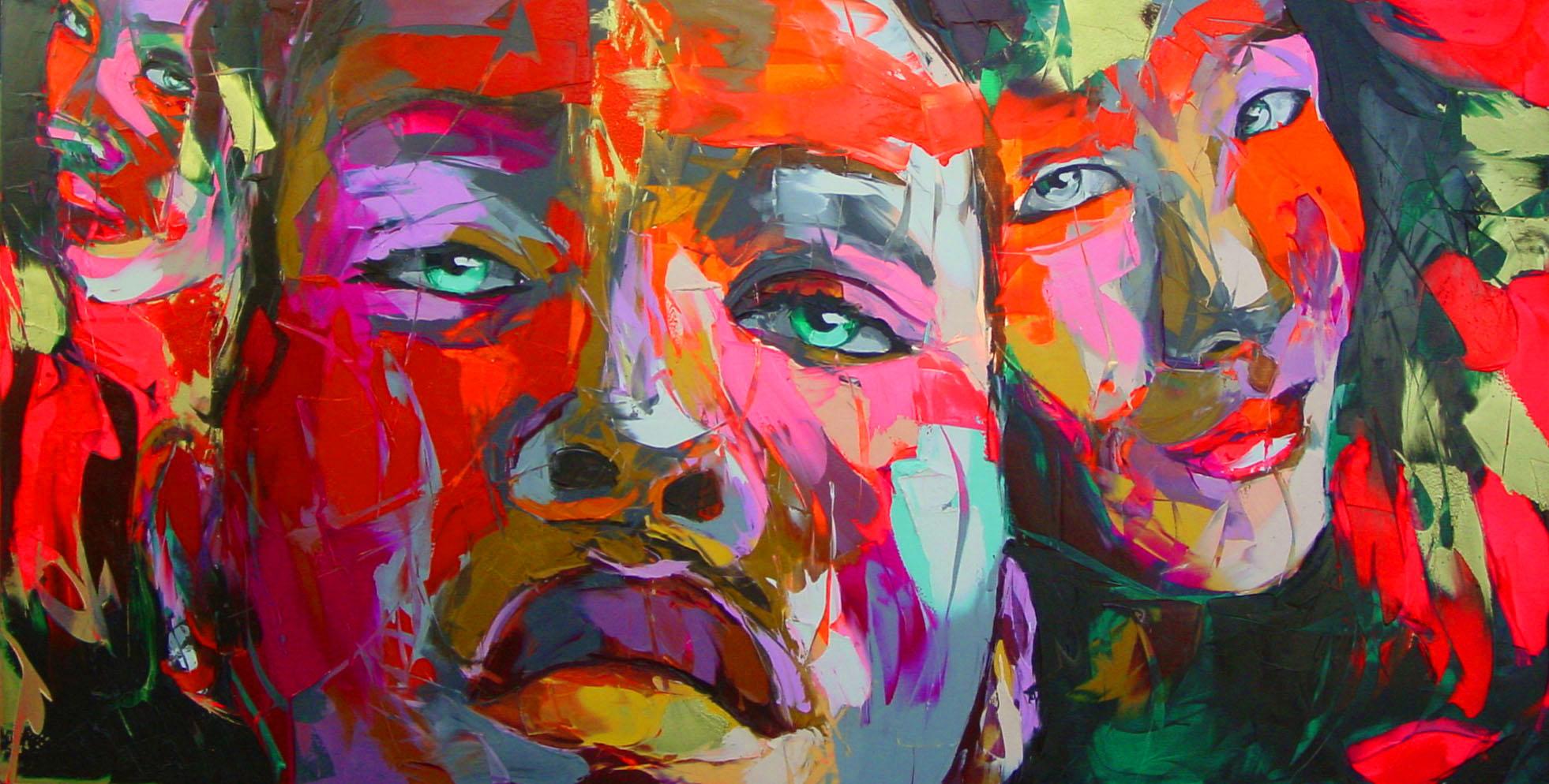 Françoise Nielly Figurative Painting - Untitled 489 - 21st Cent, Contemporary, Figurative, Oil Painting, Portrait, Pop