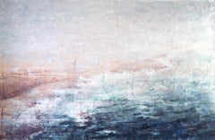 Am Rande des Ozeans - 21. Jahrhundert, Contemporary, Landschaft, Aquarell auf Papier