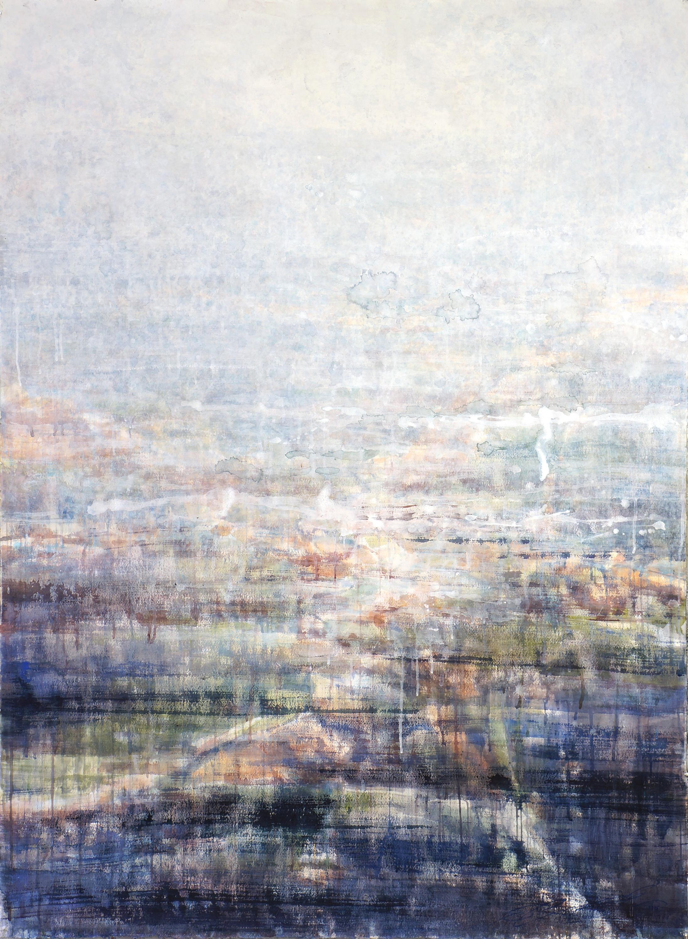 Hazy Landscape 1 - 21st Century, Contemporary, Landscape, Watercolor on Paper