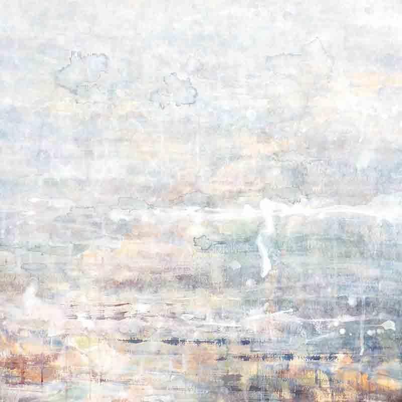 Hazy Landscape 1 - 21st Century, Contemporary, Landscape, Watercolor on Paper - Gray Landscape Painting by Ekaterina Smirnova