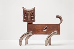 Gato De Bronce - 21st Century, Contemporary Sculpture, Figurative, Bronze, Cat