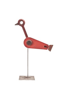 Pájaro Rojo - 21st Century, Contemporary Sculpture, Figurative, Recycled Objects