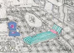 Lovely Room - 21st Century, Contemporary, Figurative Drawing, Charcoal