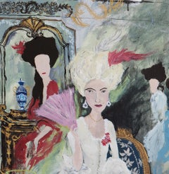 Ellas Y Sus Caprichos - 21st Century, Contemporary, Figurative Drawing, Charcoal