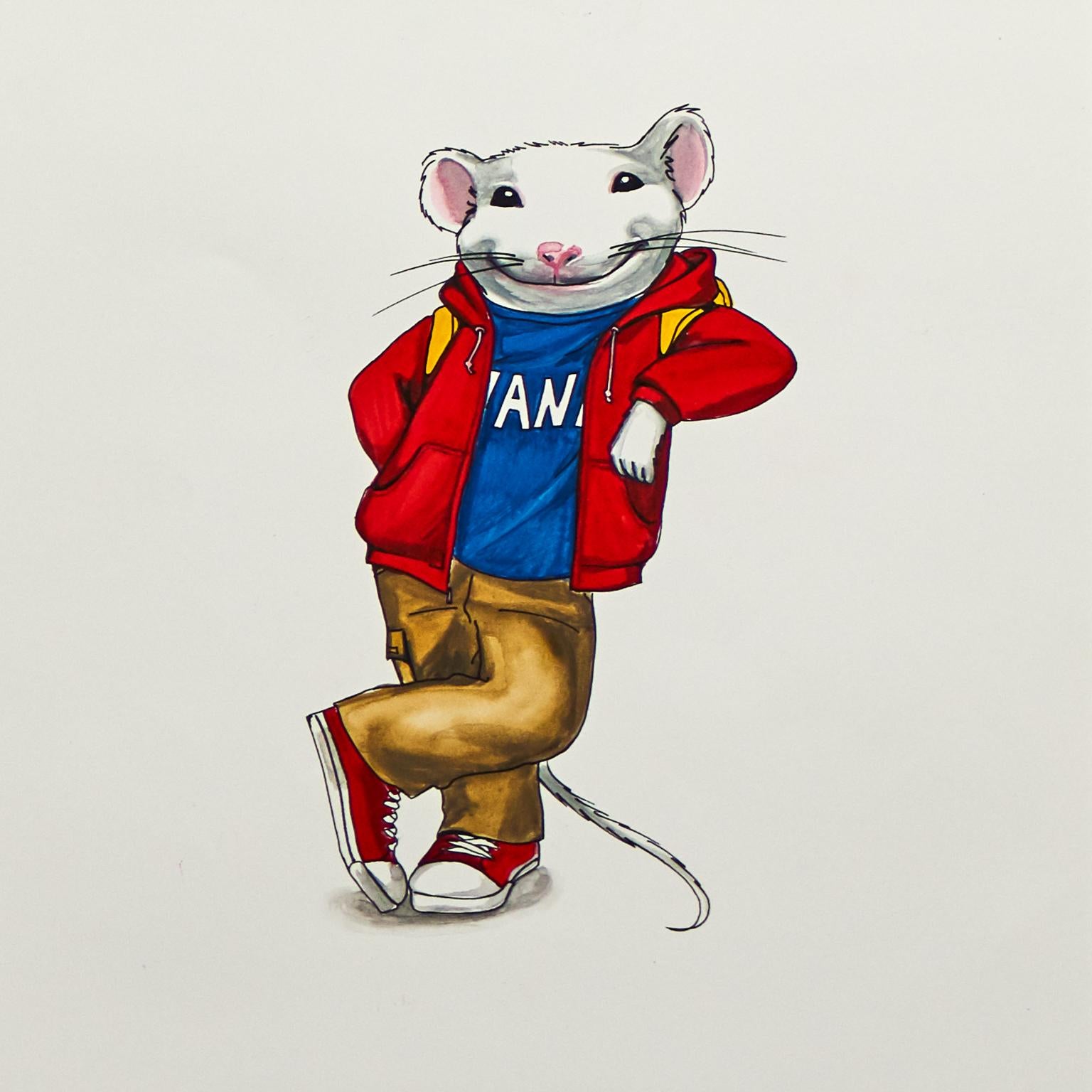 Stuart Little 2 Concept Drawing - Playing it  Cool 2, Signed by artist -Pop Art (Grau), Animal Art, von Unknown