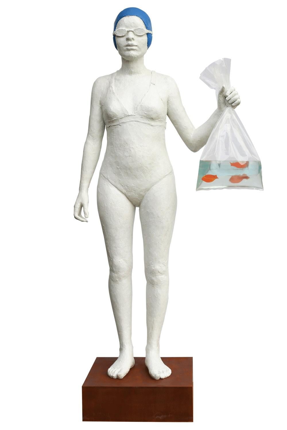 Isabelle Corniere Figurative Sculpture - The Swim Cup