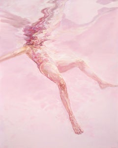 Pink, Vicki Smith, Oil on Canvas, Framed in White