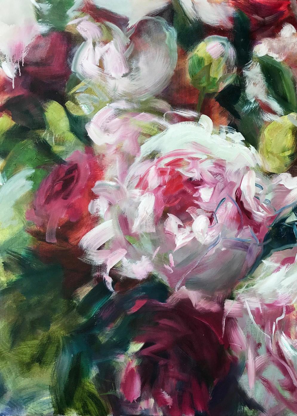 Grandifiora, Jamie Evrard, Oil on Canvas, Unframed For Sale 1