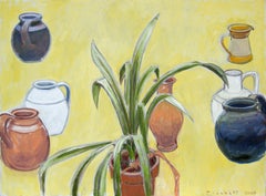 Clivia and Pots, Joseph Plaskett, Oil on Canvas