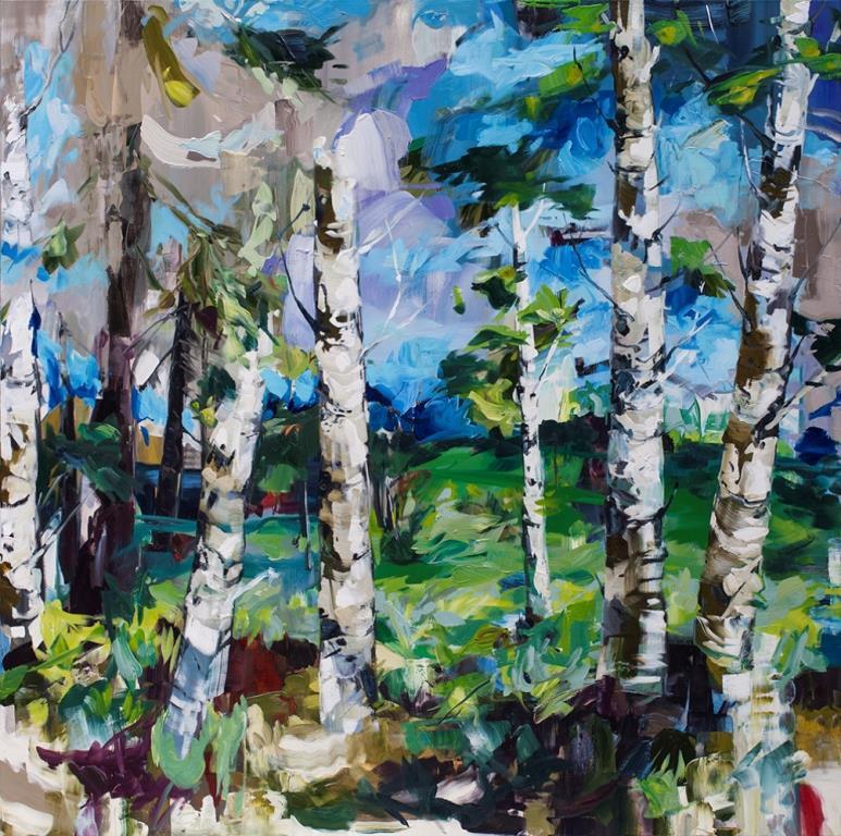 Creed's oil paintings reveal swatches of canvas, and incorporate spontaneous gestural, textured painting with instances of both varnished and matte surfaces. Works can be hung framed or unframed.

Cori Creed is an established West Coast Canadian