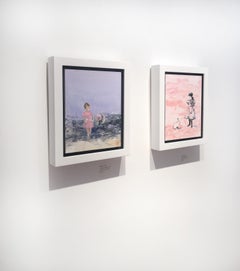 Original Oil Painting by Darlene Cole, Lake (blush lake), Oil on Panel