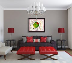 Michael Godard Large Olive Original Acrylic Painting on Canvas Bar Pop Art