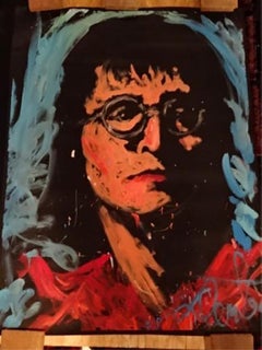 Antique Denny Dent John Lennon 94 Original Painting Museum Quality Beatles 67x53 Signed