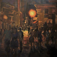 Nighttime Jazz, 21st Century Contemporary Narrative Painting by Mitzy Renooy