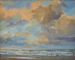 Seascape, Evening 'Pink Clouds' Roos Schuring 21st Century Contemporary Painting