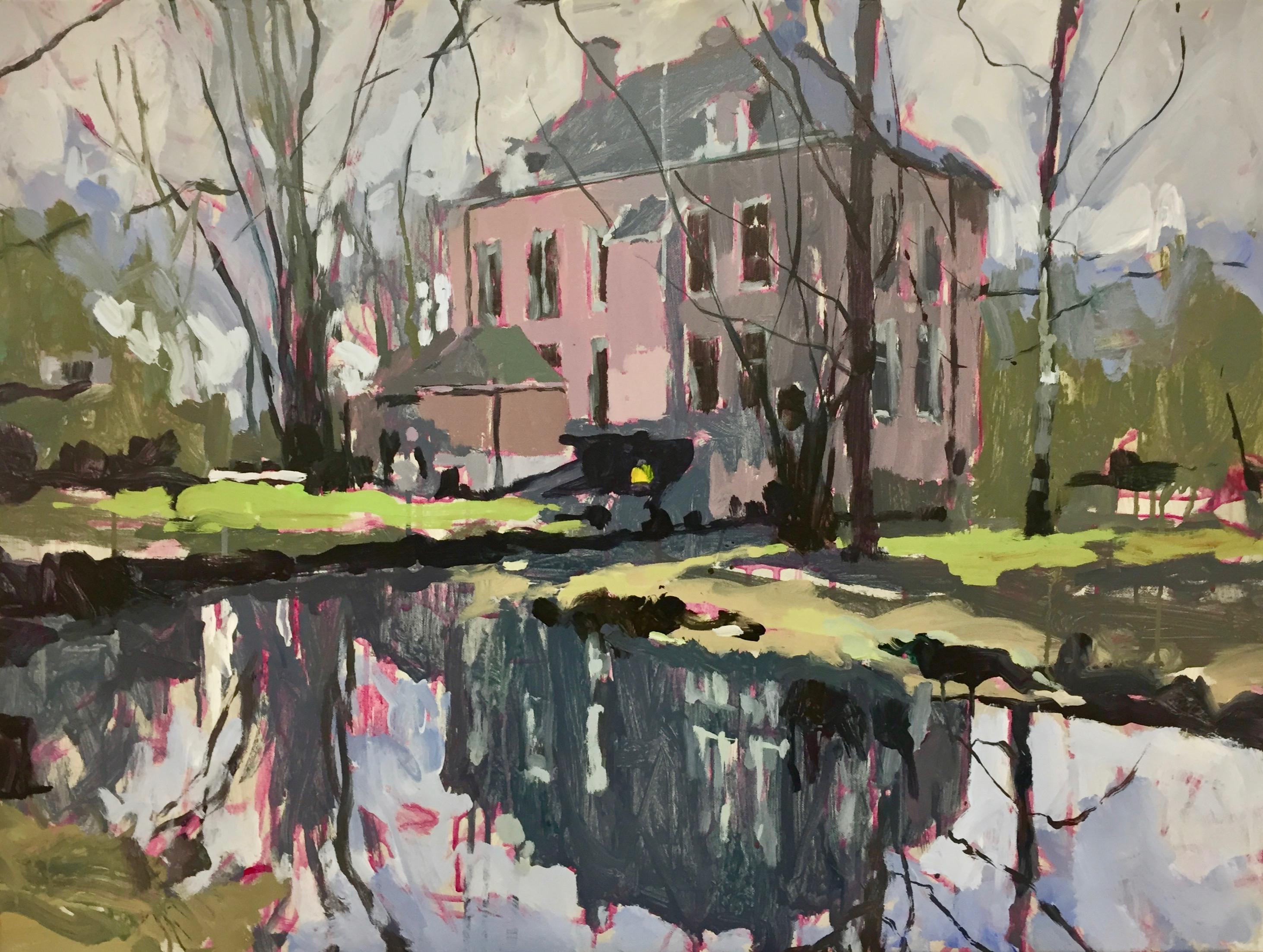 Dutch Villa- 21st Century Contemporary Landscape Painting by Eric Schutte