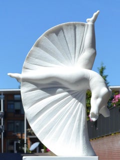 Salto- 21st Century Marble Sculpture of a woman by Eva Steiner