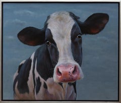 Vitello curioso - Ritratto animale contemporaneo del 21° secolo di Paul Jansen