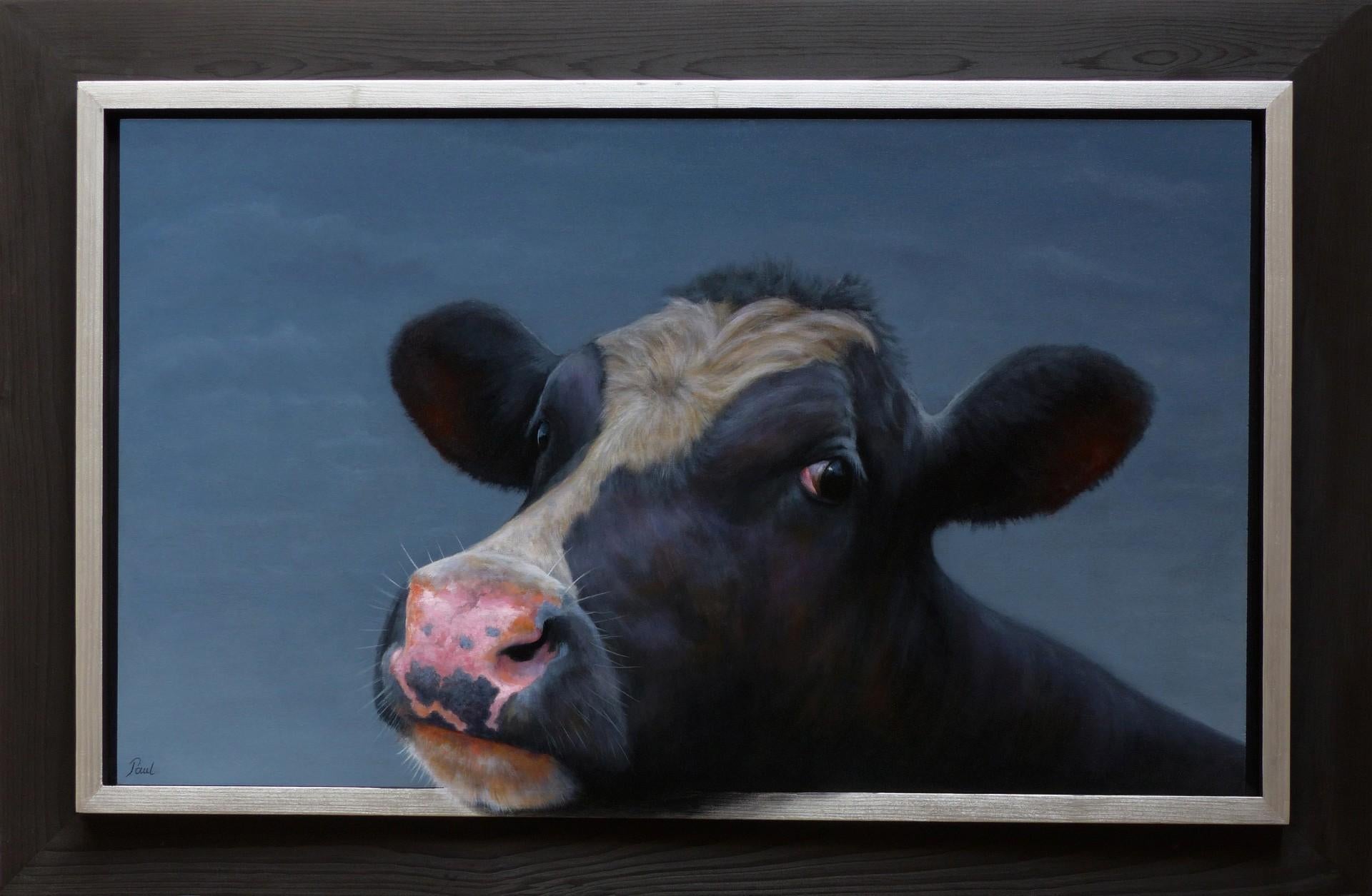 Paul Jansen Animal Painting - Portrait of a Cow -21st Century Contemporary Dutch Portrait Painting of a Cow