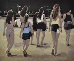 Seven Girls- 21st Century Contemporary Figure Painting by Mitzy Renooy