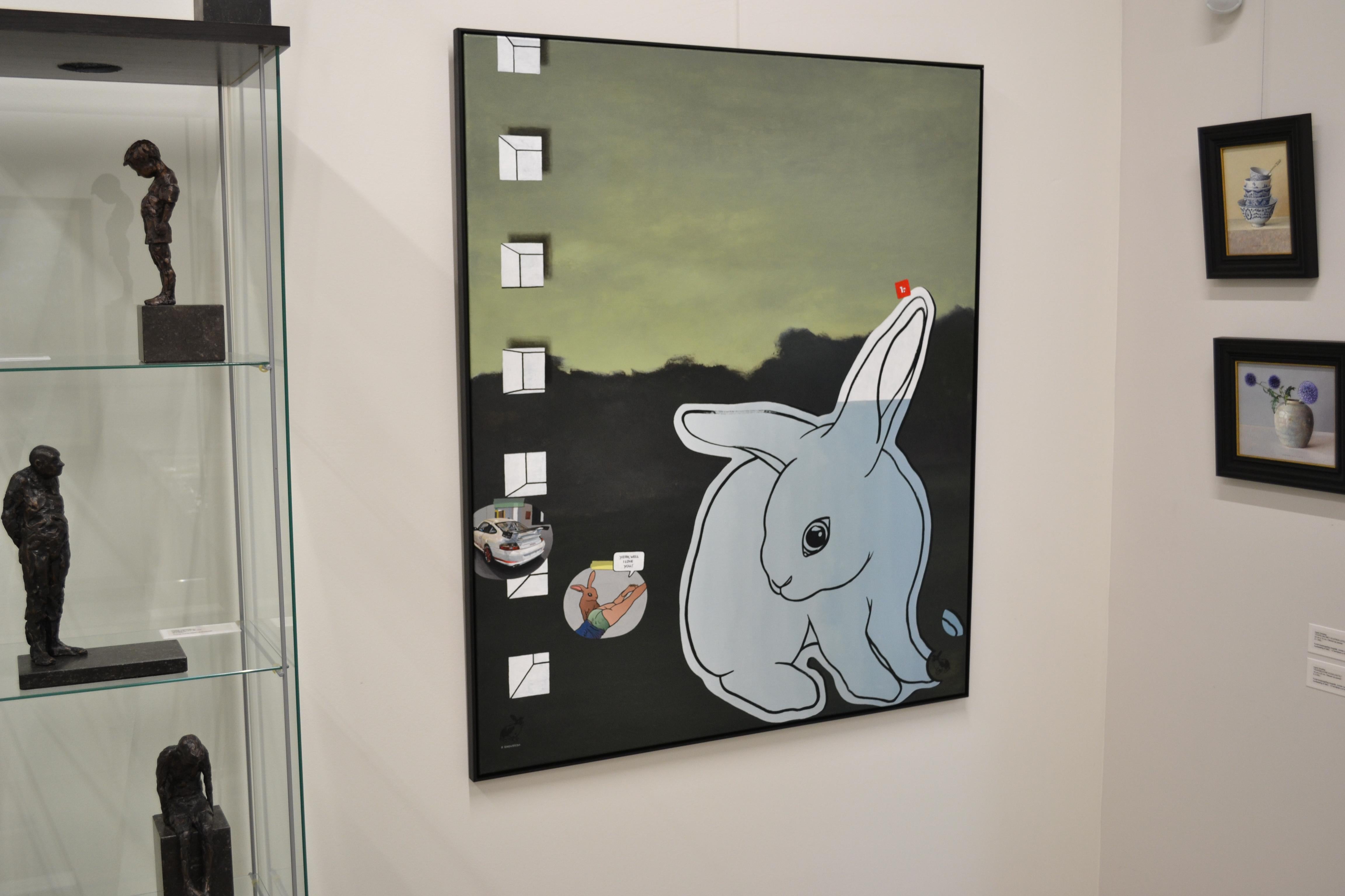 Realtà della relatività e Conigli, ti amo - Pittura contemporanea del XXI secolo - Painting di Rineke Engwerda
