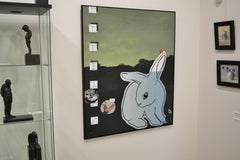 Relativität der Realität und Kaninchen, I Love You – zeitgenössisches Gemälde des 21. Jahrhunderts